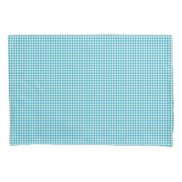 Blue and white gingham check pattern displayed  kissenbezug