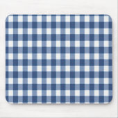 Blue and White Gingham Checked Mousepad (Vorne)