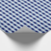 Blue And White Gingham  Geschenkpapier (Ecke)