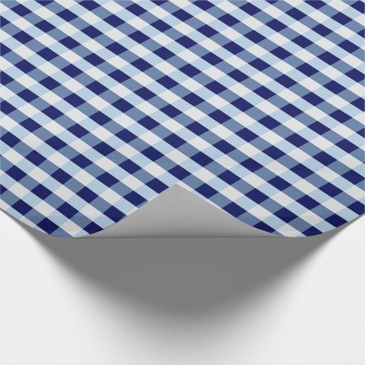 Blue And White Gingham  Geschenkpapier (Ecke)