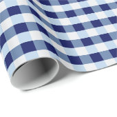 Blue And White Gingham  Geschenkpapier (Rolleneckpunkt)