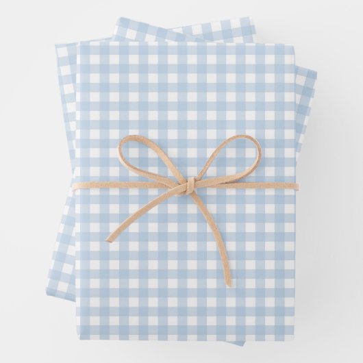Blue and White Gingham Geschenkpapier Set (Beispiel)