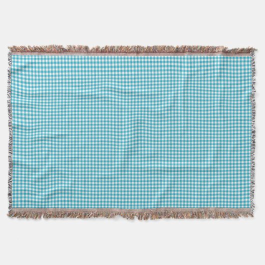 Blue and white gingham patterned blanket  decke (Vorderseite)