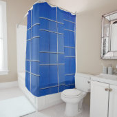 Blue and white glass windows duschvorhang (Beispiel)