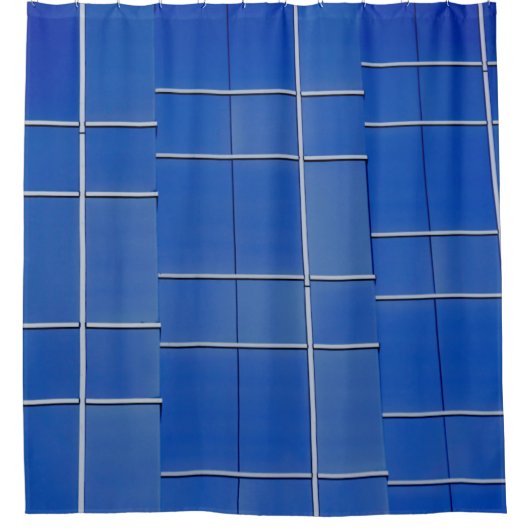 Blue and white glass windows duschvorhang (Vorderseite)