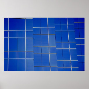 Blue and white glass windows poster