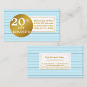 Blue and White Gold Label Discount Coupon Card (Vorne/Hinten)
