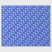 Blue and White Golf Balls, Carles & Clubs Geschenkpapier (Flach)