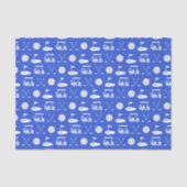 Blue and White Golf Icons Seidenpapier (Vorderseite)