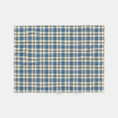 Blue and White Hannay Clan Tartan Fleecedecke (Vorderseite (Horizontal))
