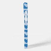 Blue and White Heart Checkered Phone Case (Rückseite / Links)