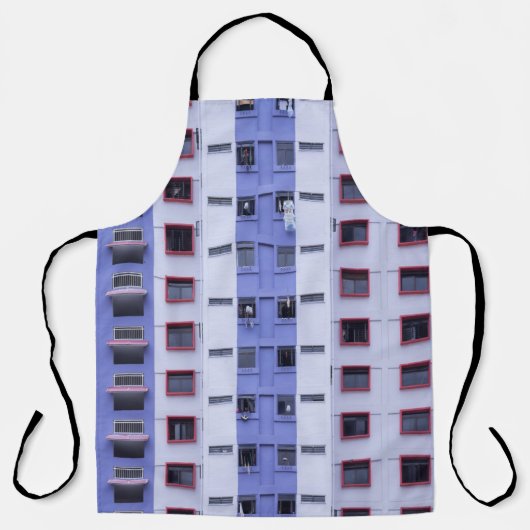 Blue and white high-rise building schürze (Vorderseite)