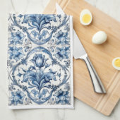 Blue and White Holland Tile 2 Geschirrtuch (Viertel Falte)