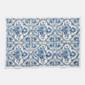 Blue and White Holland Tile 2 Geschirrtuch (Horizontal)