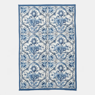 Blue and White Holland Tile Geschirrtuch
