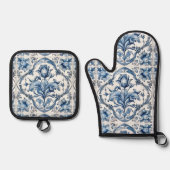 Blue and White Holland Tile Ofenhandschuh & Topflappen-Set (Vorderseite)