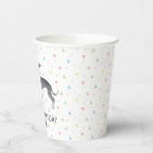 Blue and White Italian Greyhound - Happy Birthday Pappbecher (Links)