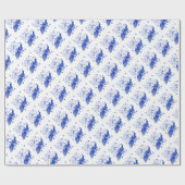 Blue and White Japanese traditional Geschenkpapier (Flach)