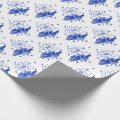 Blue and White Japanese traditional Geschenkpapier (Ecke)