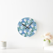 Blue and White Jigsaw Puzzle Piece Clock Runde Wanduhr (Zuhause)