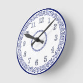 Blue and White Kitchenwall Runde Wanduhr (Winkel)