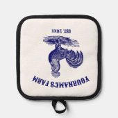 Blue and White Leghorn Rooster Topflappen (Vorderseite)