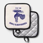 Blue and White Leghorn Rooster Topflappen (Vorderseite/Rückseite)