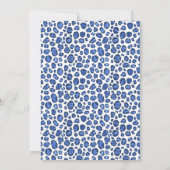 Blue and White Leopard Print Pumpkin Baby Dusche Einladung (Rückseite)