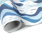 Blue and White Lighthouse Nautical Geschenkpapier (Rolleneckpunkt)