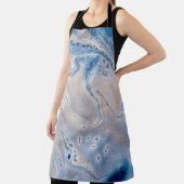 Blue and white liquid art schürze (InSitu)