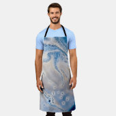 Blue and white liquid art schürze (Getragen)