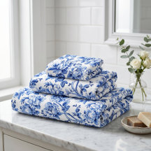 Blue and White Magnolias Toile de Jouy