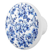 Blue and White Magnolias Toile de Jouy Keramikknauf (Rechts)