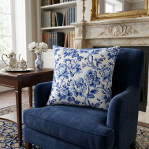Blue and White Magnolias Toile de Jouy