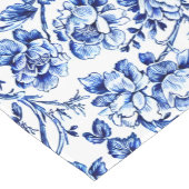 Blue and White Magnolias Toile de Jouy Kurzer Tischläufer (Ecke)
