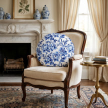Blue and White Magnolias Toile de Jouy
