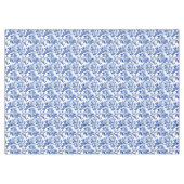 Blue and White Magnolias Toile de Jouy Tischdecke (Vorderseite (Horizontal))