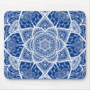 Blue and White Mandala - Loergano im Pazifik Mousepad