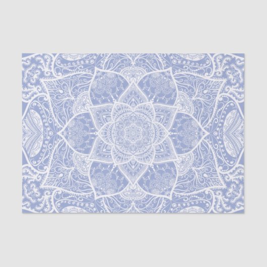 Blue and White Mandala - Loergano in Blueberry Seidenpapier (Vorderseite)