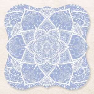 Blue and White Mandala - Loergano in Blueberry Untersetzer