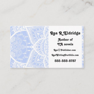 Blue and White Mandala - Loergano in Juniper Berry Visitenkarte
