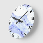 Blue and White Marble Runde Wanduhr (Winkel)