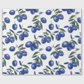 Blue and white Mediterranean Olives Geschenkpapier (Flach)