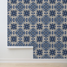 Blue and White Mediterranean Pattern Tapete