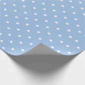Blue and White Mini Polka Dots Geschenkpapier (Ecke)