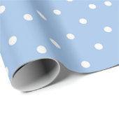 Blue and White Mini Polka Dots Geschenkpapier (Rolleneckpunkt)