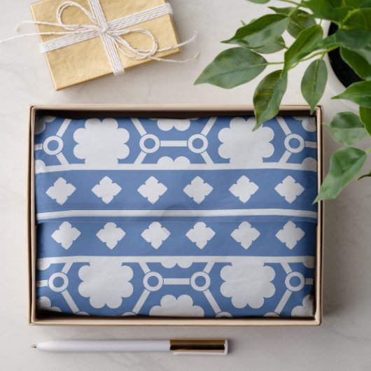 Blue and White Modern Bone Inlay Decoupage Paper Seidenpapier (Geschenk)
