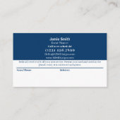 Blue and White Modern Combo Thank You & Empfehlungskarte (Rückseite)