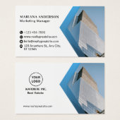 Blue and White Modern Corporate Business Card (Vorne & Hinten)