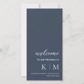 Blue and White Modern - Monogram Wedding Program - (Vorderseite)